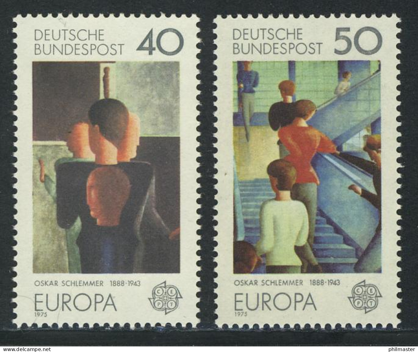 840-841 Europa/CEPT Gemälde Von Oskar Schlemmer 1975, Satz Postfrisch ** - Unused Stamps