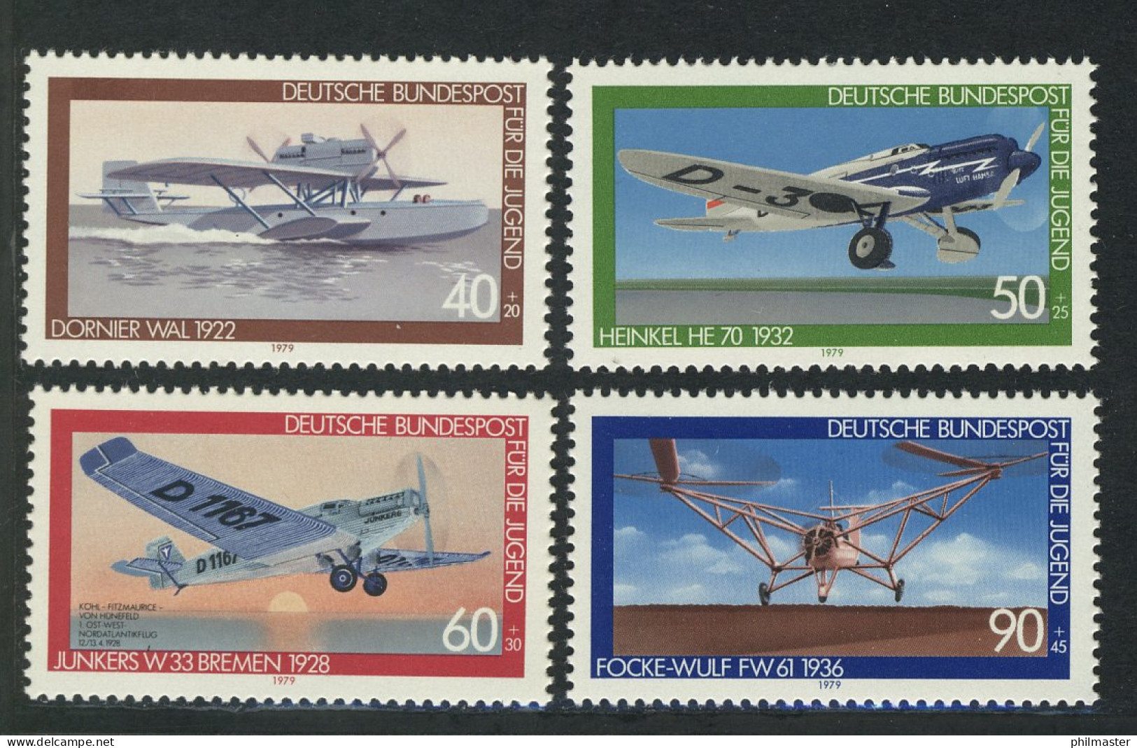 1005-1008 Jugend Luftfahrt 1979, Satz ** - Unused Stamps
