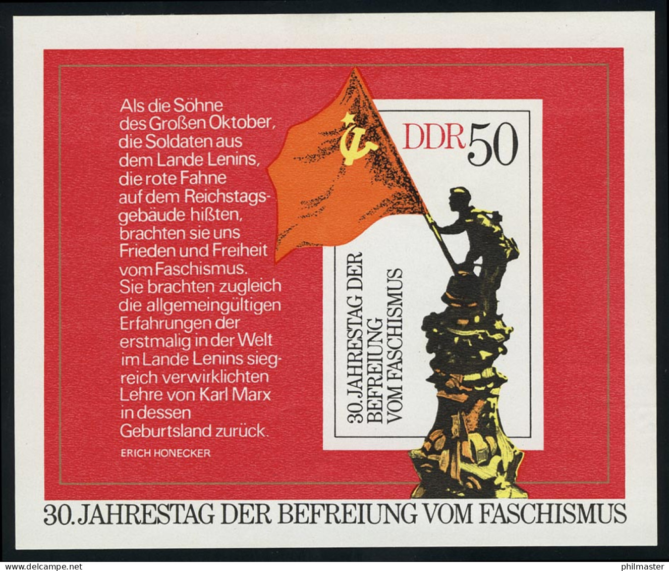 Block 42 Befreiung Vom Faschismus 1975, Postfrisch - Ongebruikt