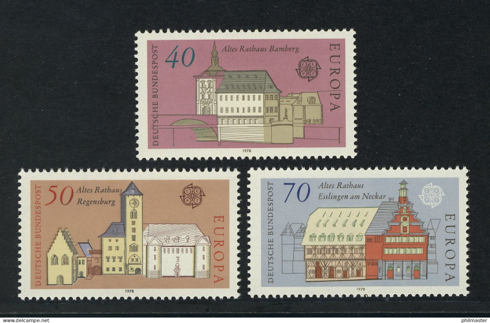 969-971 Europa Baudenkmäler 1978, Satz ** - Unused Stamps