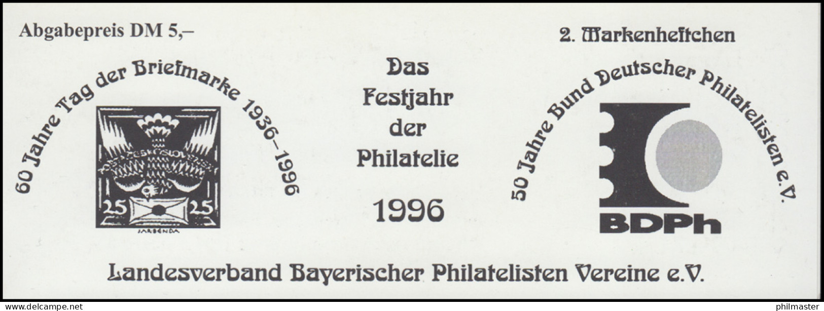 2. Markenheftchen Landesverband Bayerischer Philatelisten-Vereine E.V. 1996 SSt - Dag Van De Postzegel