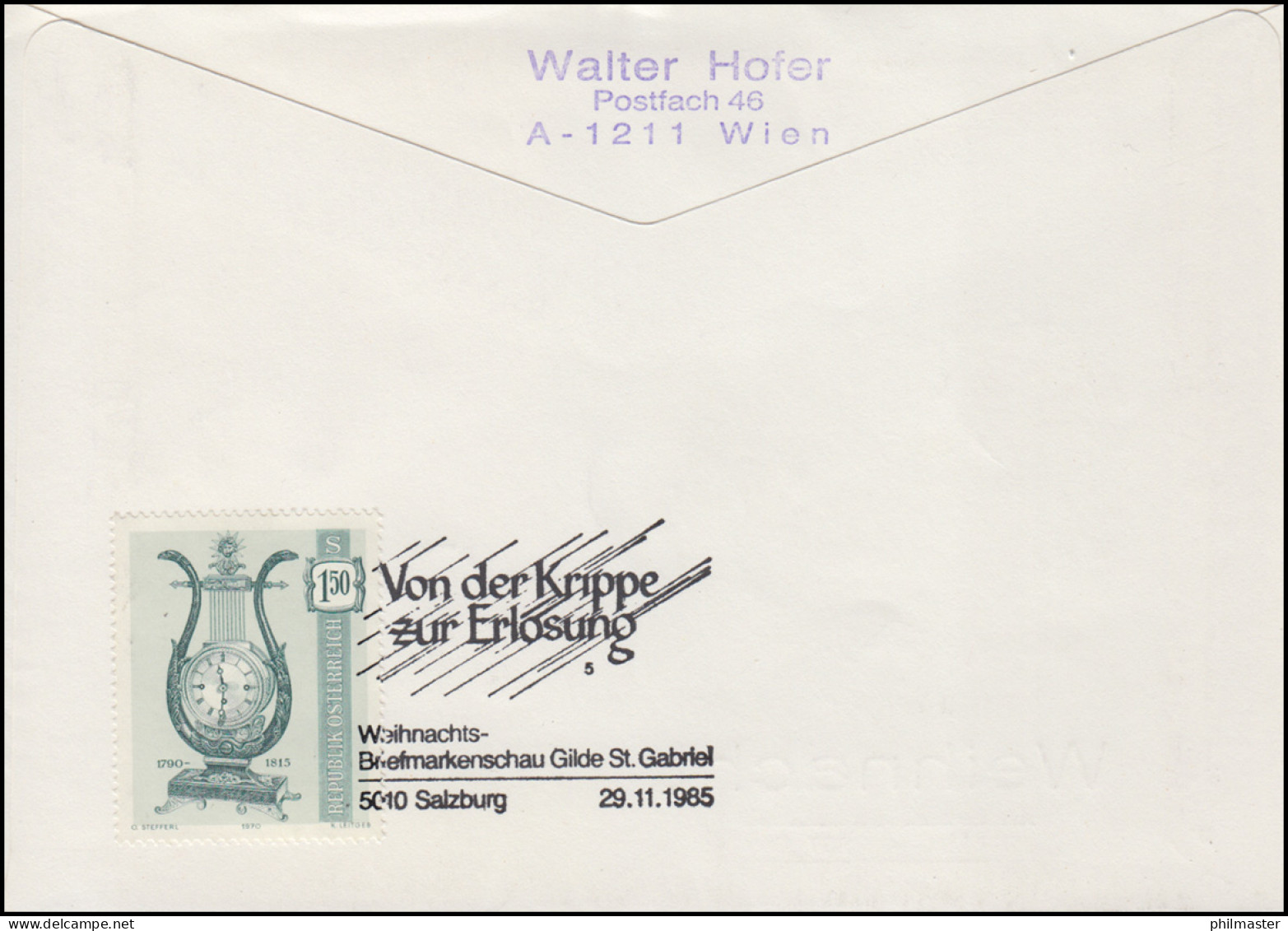 Österreich Weihnachten Christi Geburt Schmuck-R-FDC 1985 Sonder-R-Zettel - Christentum