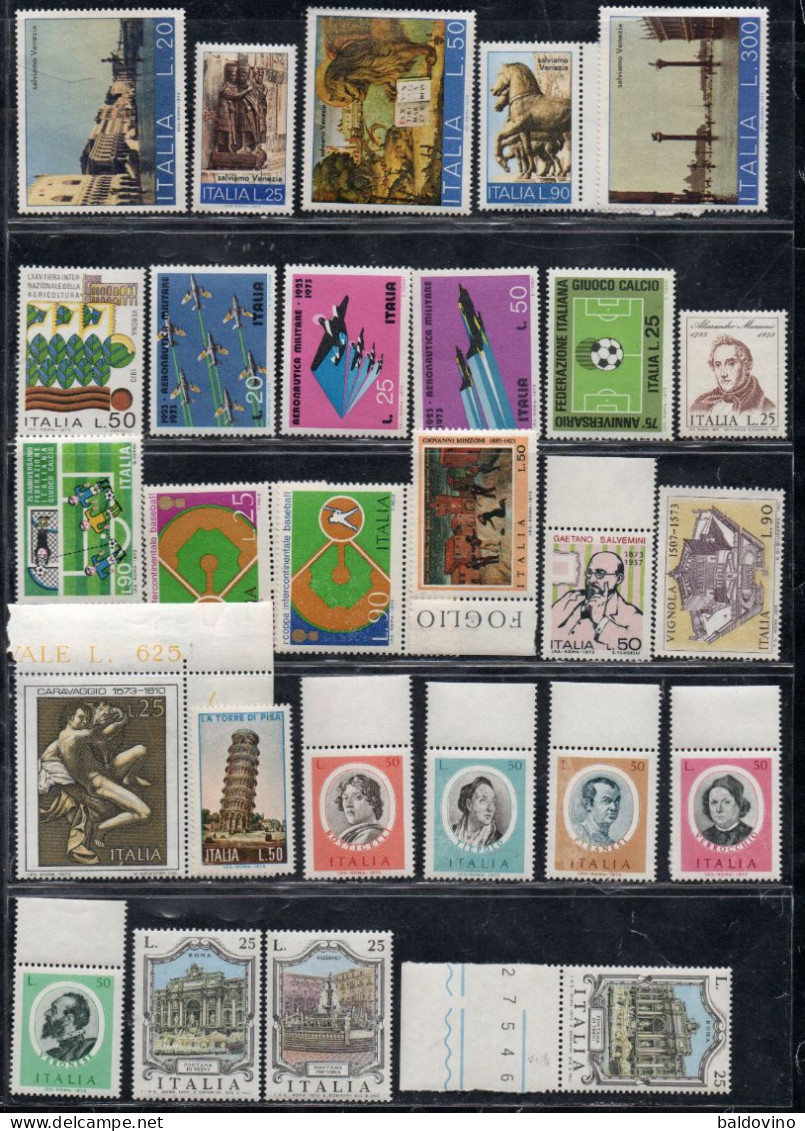 Italia 1973 Lotto 34 Valori (vedi Descrizione) - 1971-80: Mint/hinged