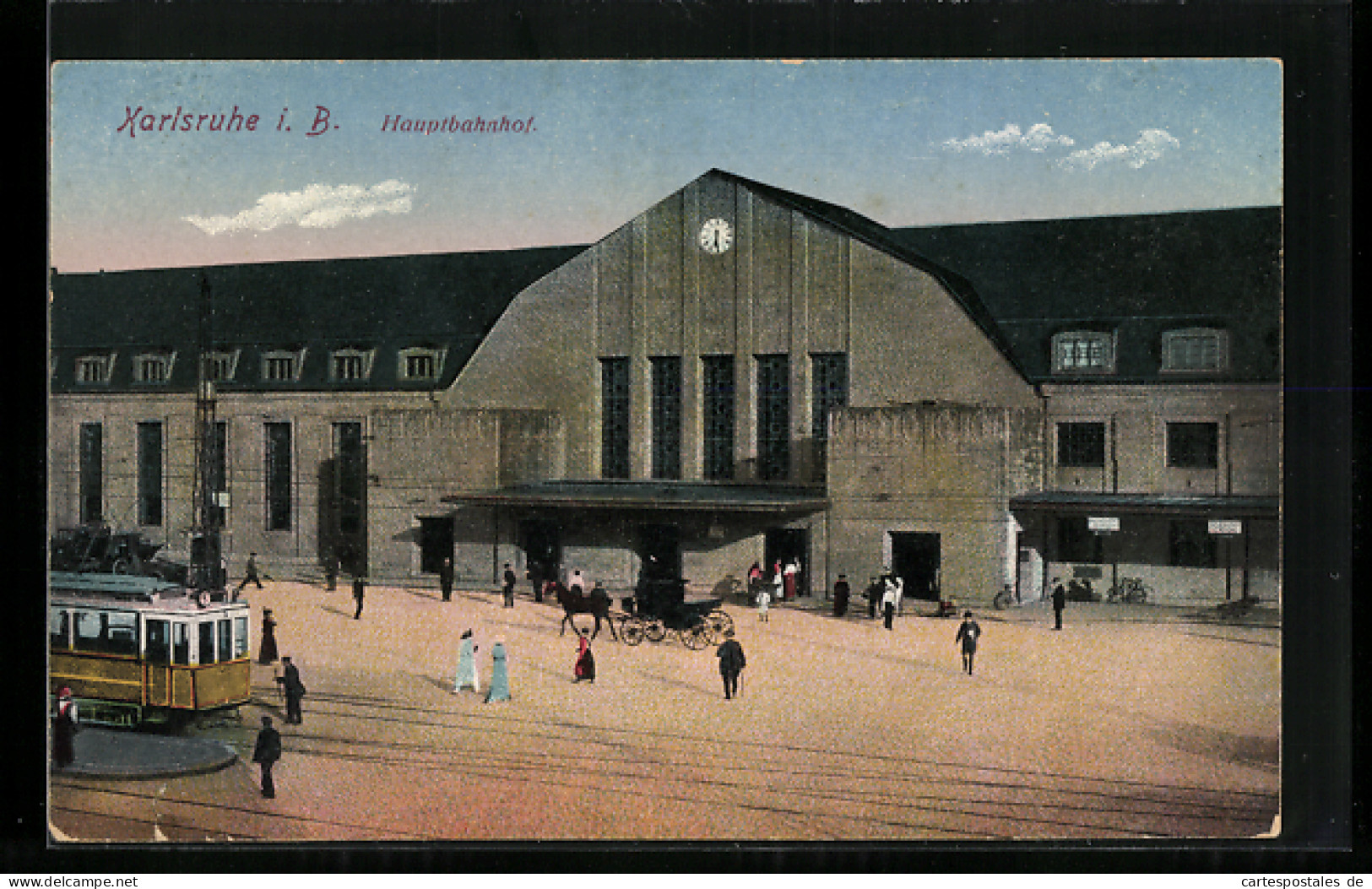 AK Karlsruhe, Hauptbahnhof Mit Strassenbahn  - Karlsruhe