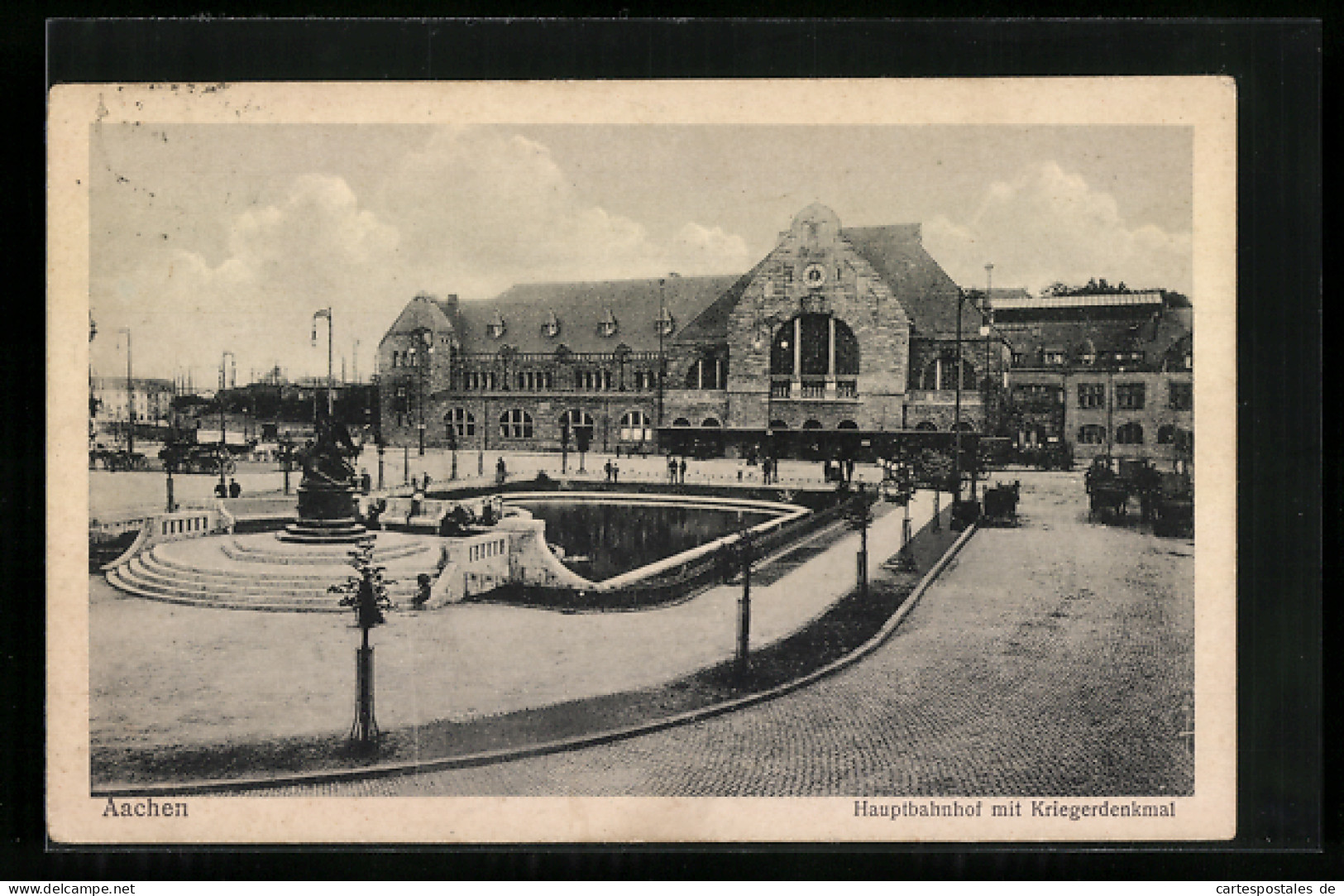 AK Aachen, Hauptbahnhof Mit Kriegerdenkmal  - Aachen