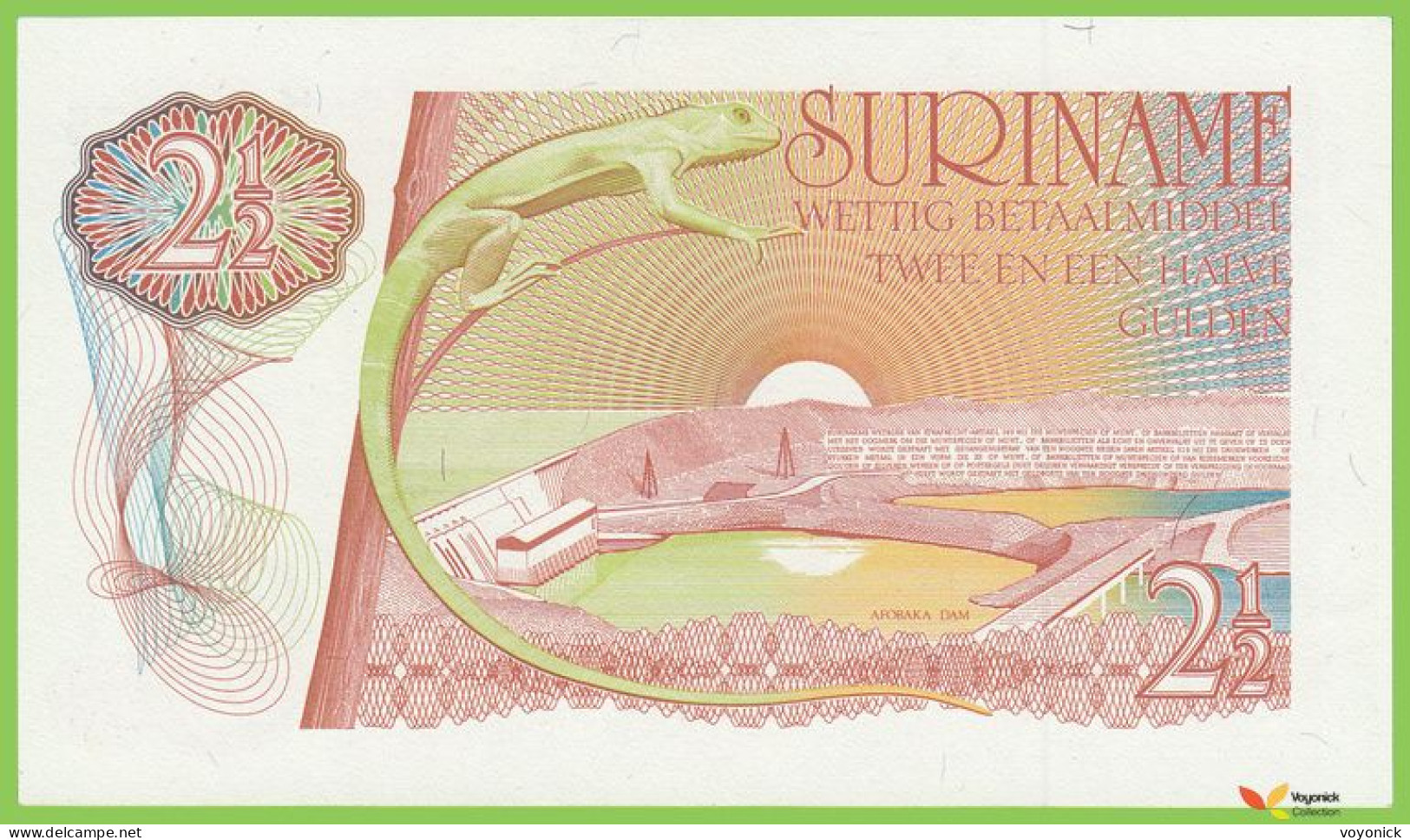 Voyo SURINAM 2½ Gulden 1985 P119a Z/3 UNC K - Suriname