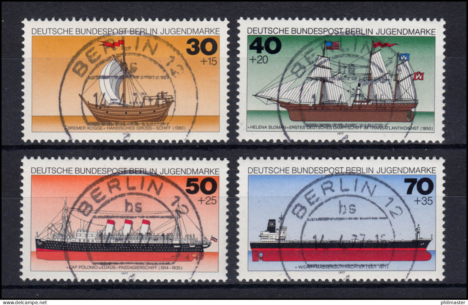 929-932 Jugend Deutsche Schiffe 1977: Satz Mit Voll-O ET-O Der VS BERLIN 14.4.77 - Used Stamps