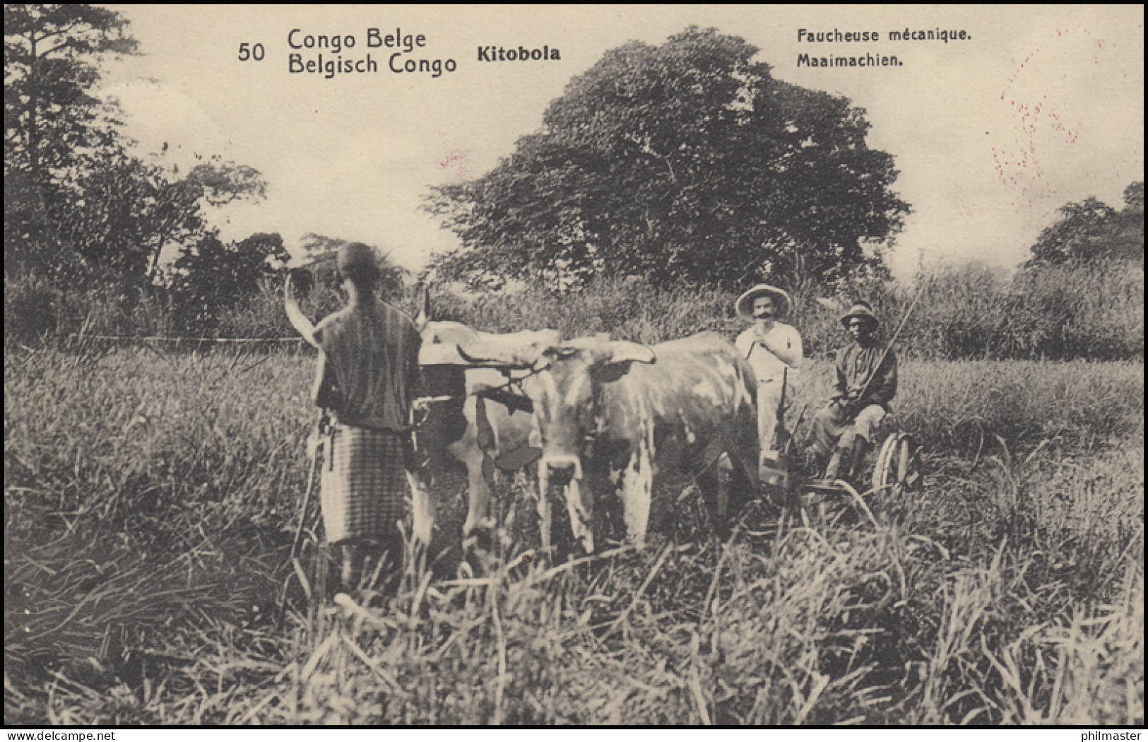 Belgisch Kongo AK Kitobola / Ernte-Maschine, Ort-PK ELISABETHVILLE 11.6.1913 - Non Classés
