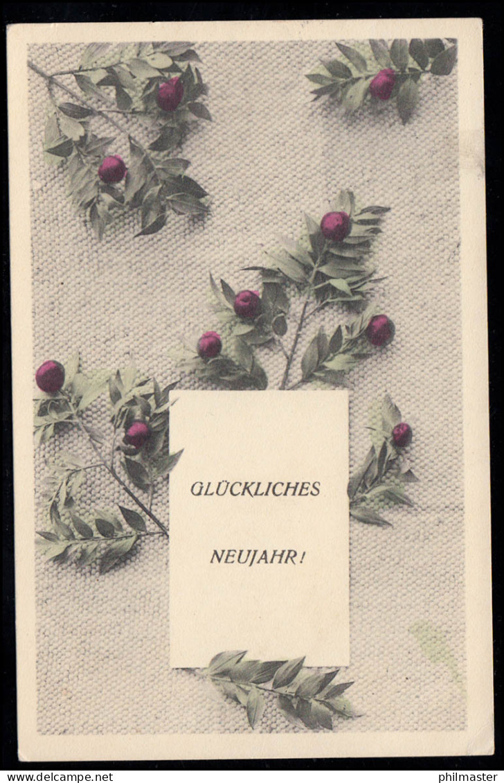 AK Neujahr: Glückwünsche Und Beerenzweige, LIEGNITZ 31.12.1917 - Neujahr