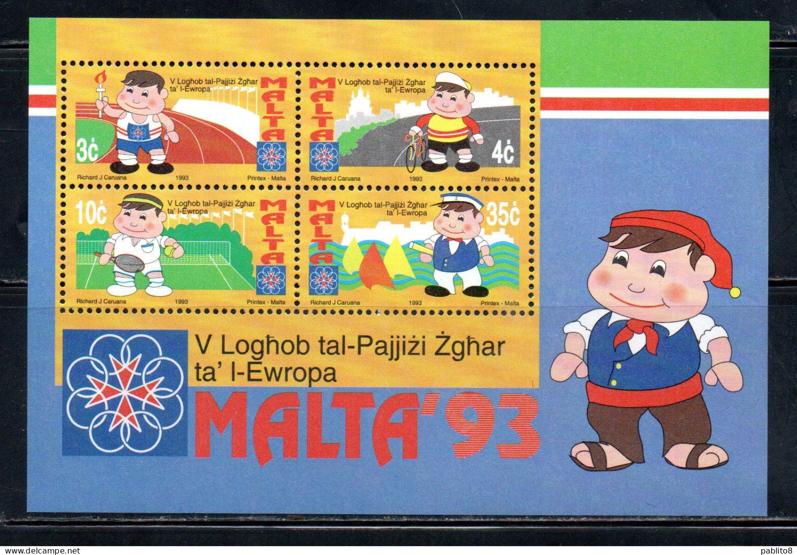 MALTA 1993 SMALL STATES GAMES OF EUROPE BLOCK SHEET MNH - Malte