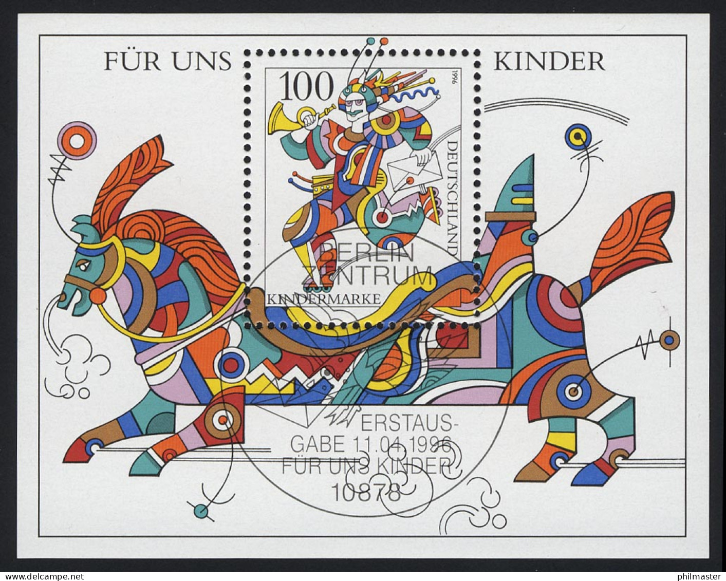 Block 35 Für Uns Kinder 1996, ESSt Berlin - Gebraucht