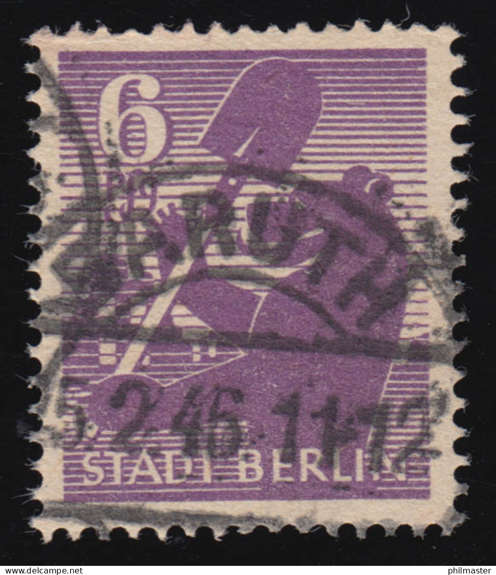 SBZ 2 Aa Wa Z Berliner Bär 6 Pf, Violett, O - Gebraucht