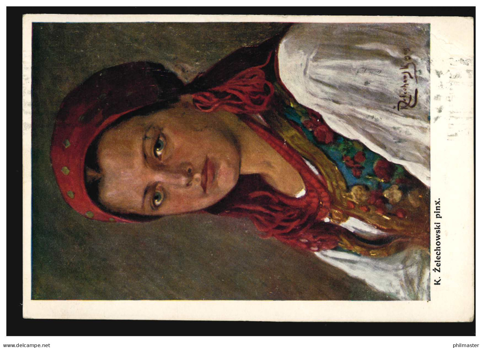 Künstler-AK L. Zelechowski: Bauernmädchen In Tracht, KRAKAU 28.3.1911 - Trachten