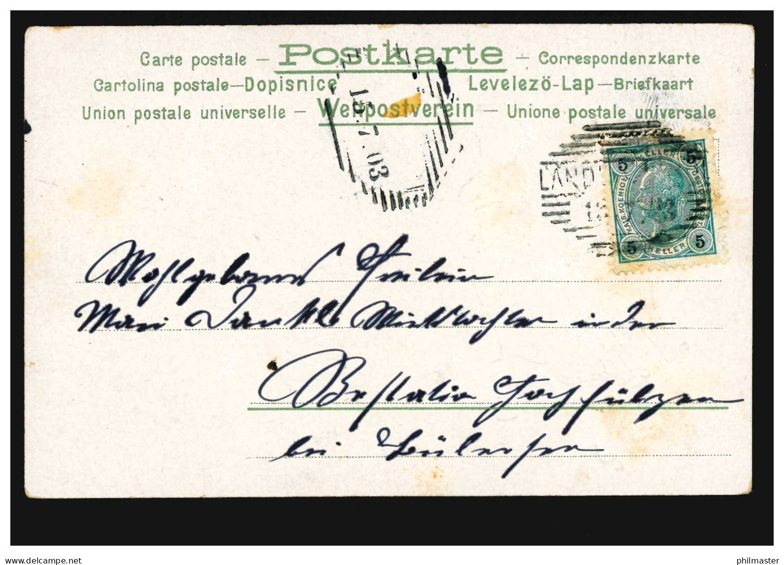 Prägekarte Paar In Österreich - Tracht Vor Alpenkulisse, Gelaufen 15.7.1903 - Trachten