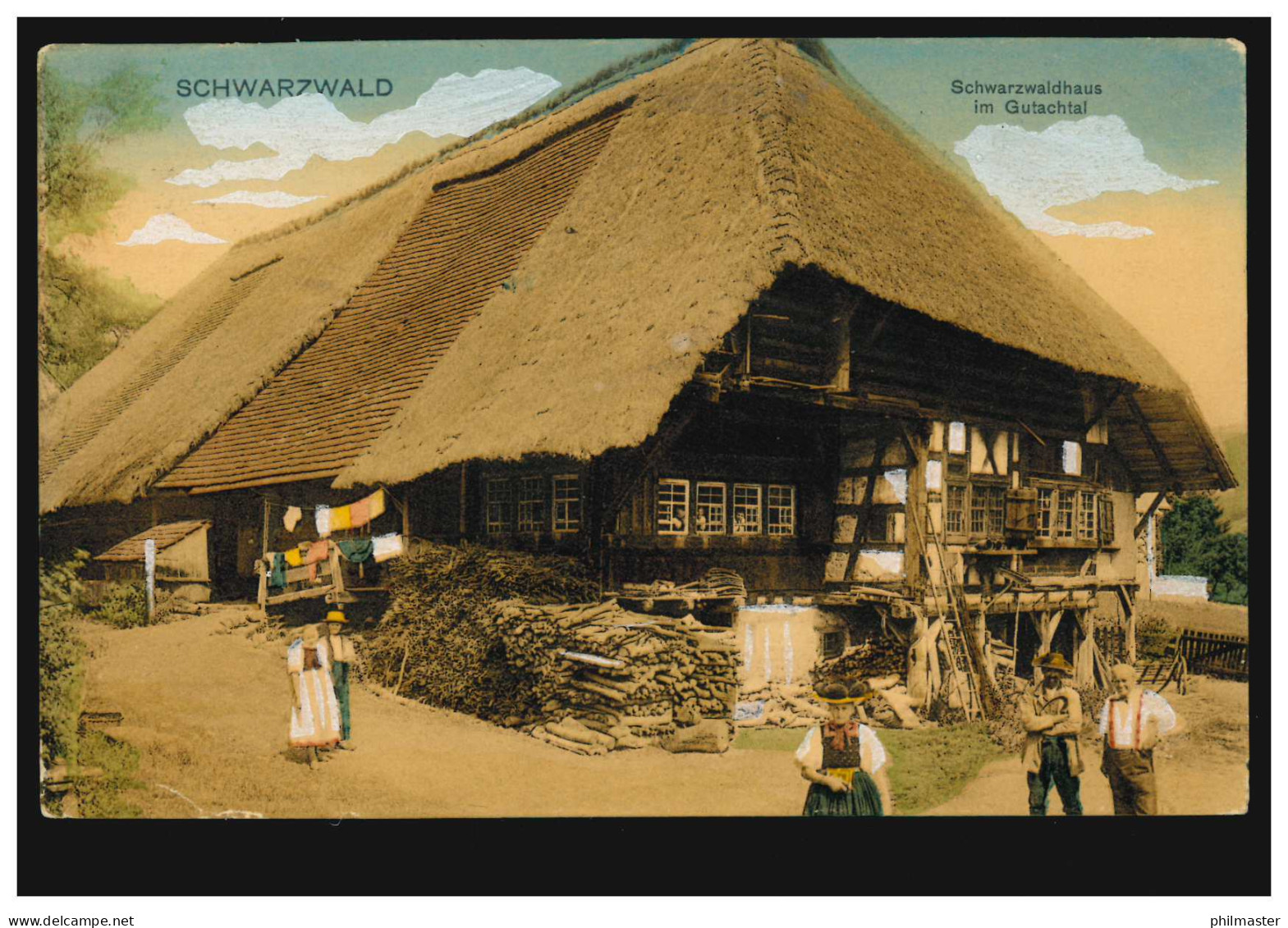 AK Schwarzwald: Schwarzwaldhaus Im Gutachtal, STRASSBURG (ELS.) 27.4.1907 - Trachten