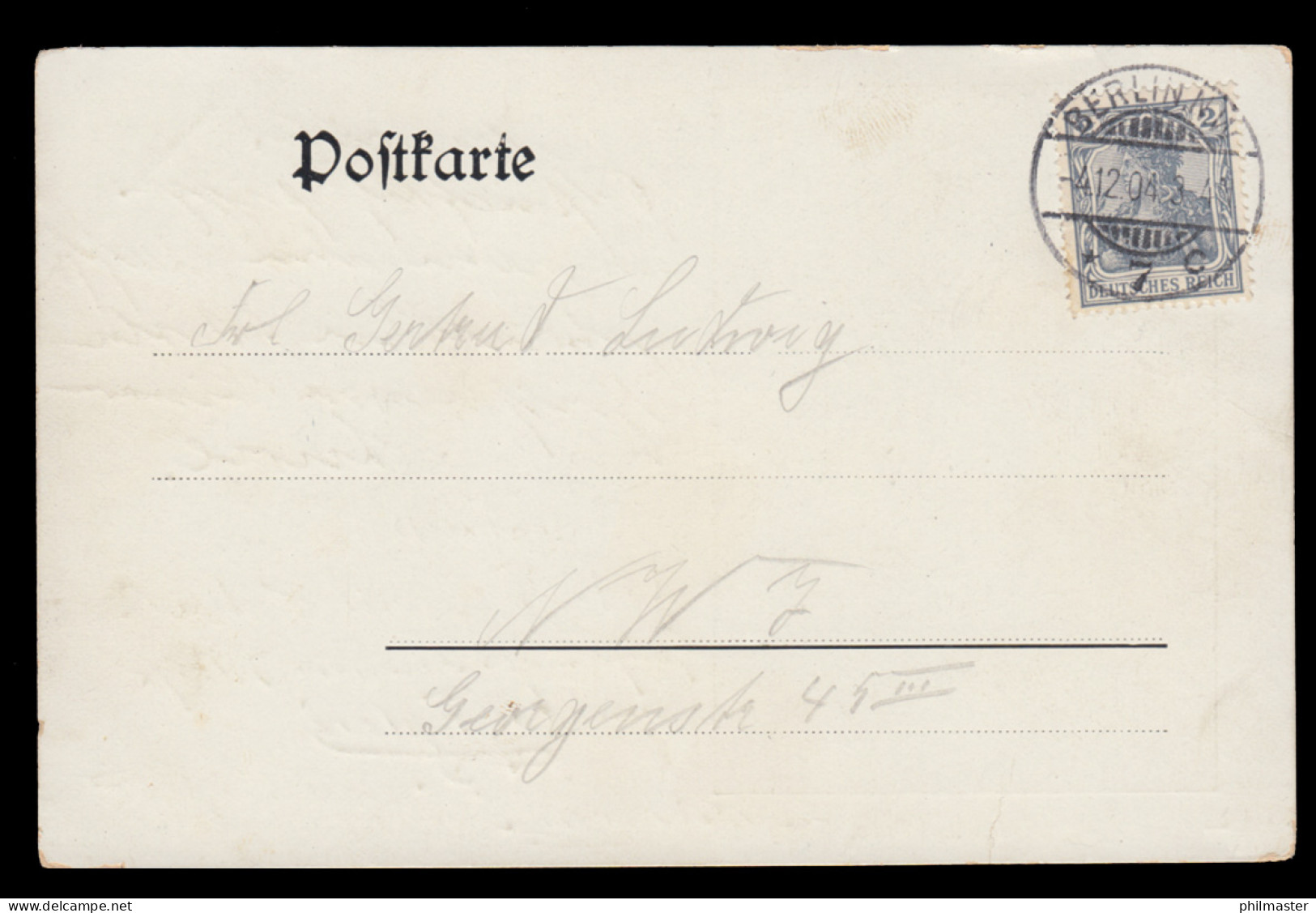 AK Otto Zorn Und Frau, BERLIN NW 7c 4.12.1904 Als Orts-Postkarte - Sonstige & Ohne Zuordnung