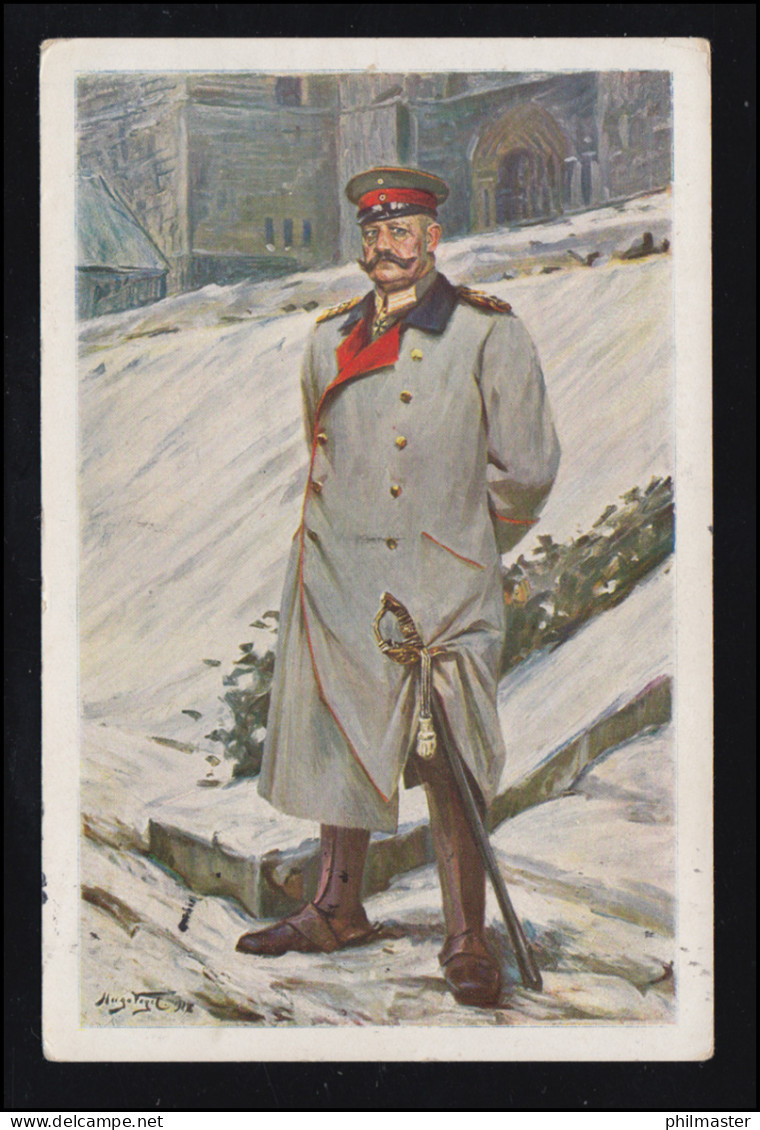 AK Gemälde Von Hugo Vogel: Hindenburg, Feldpostkarte 30.3.1916  - Altri & Non Classificati