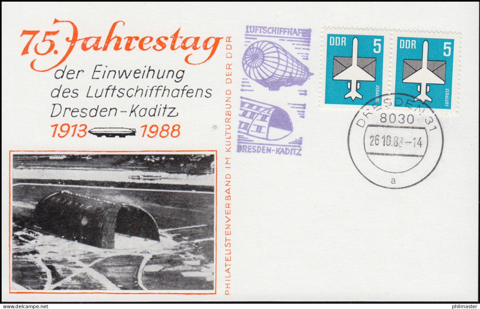75. Jahrestag Der Einweihung Des Luftstschiffhafens Dresden-Kaditz 28.10.1988 - Zeppelin