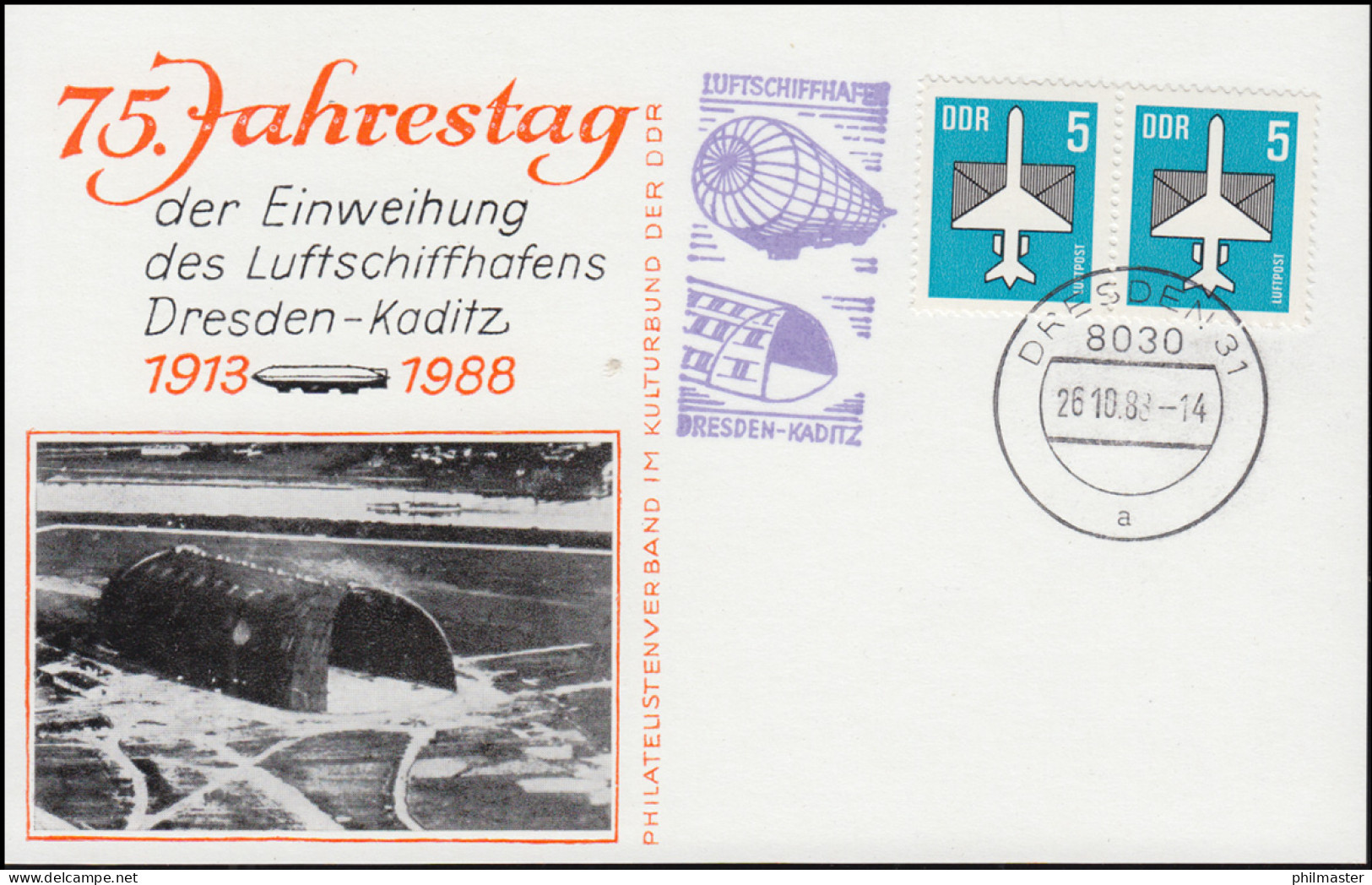 75. Jahrestag Der Einweihung Des Luftstschiffhafens Dresden-Kaditz 28.10.1988 - Zeppelins