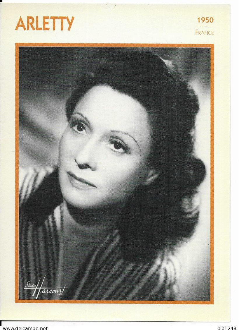 AUTRES COLLECTIONS CINEMA FILMOGRAPHIE PHOTO FICHE ARLETTY FRANCE 1950 - Foto