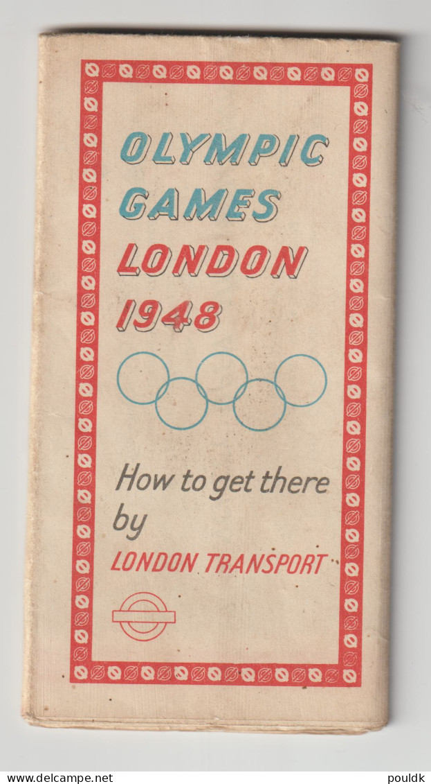 Olympic Games London 1948 - How To Get There By London Transport. Folded Map W/transport Informations. Postal  - Summer 1948: London