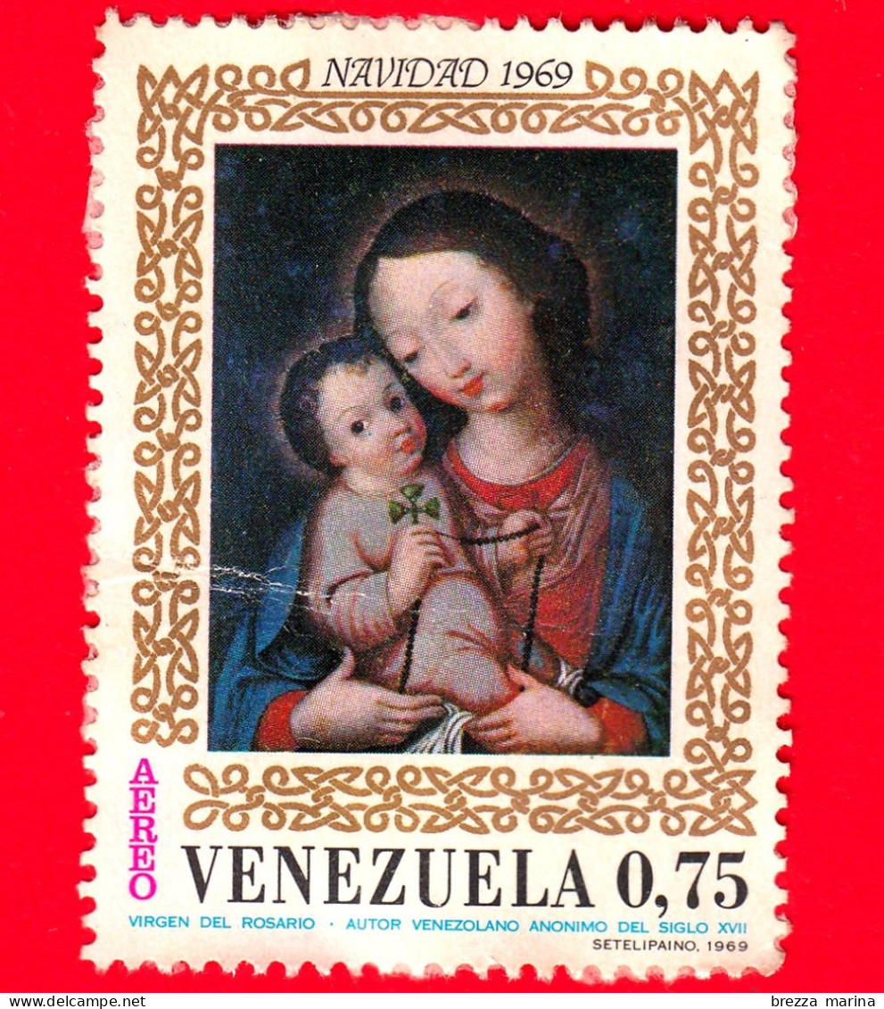 VENEZUELA - Usato - 1969 - Natale - Christmas - Navidad - Vergine Del Rosario Scuola Veneta Del XVII Secol - 0.75 - P.a. - Venezuela