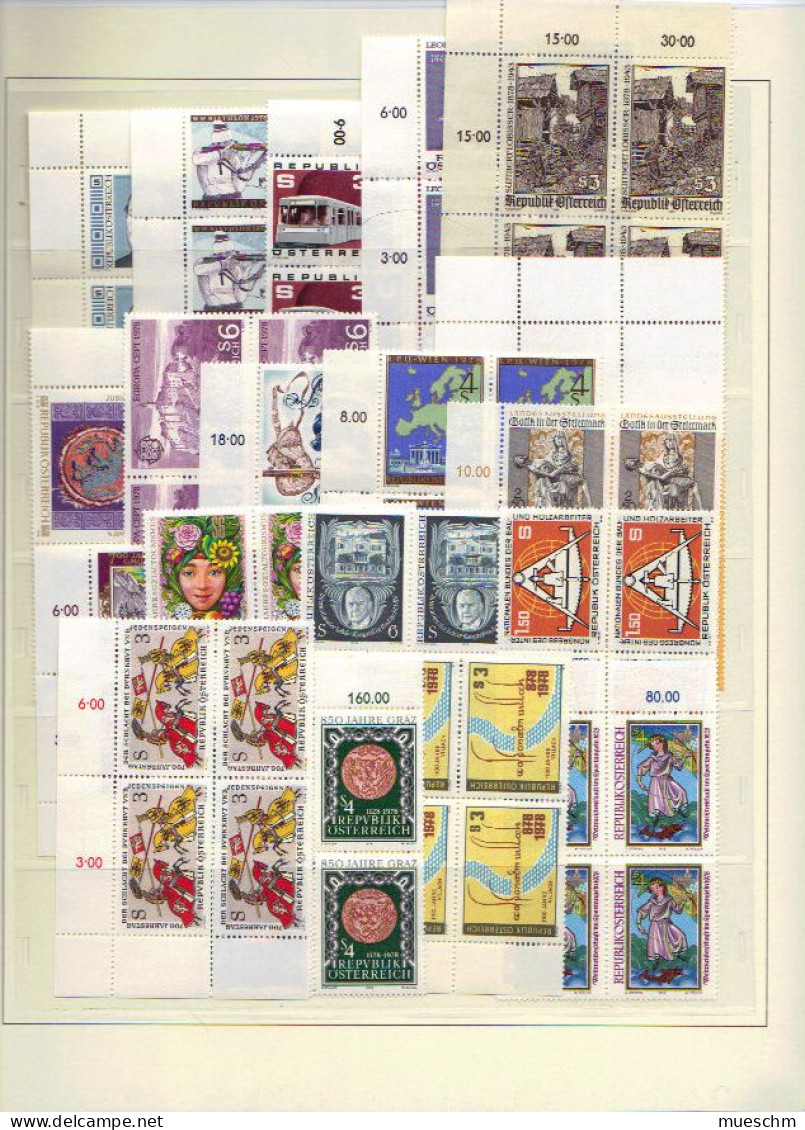 Österreich, Jahrgang 1978, Komplett In Postfr. 4er Blocks, Mi.Nr.1566-1595 (880X) - Postcards