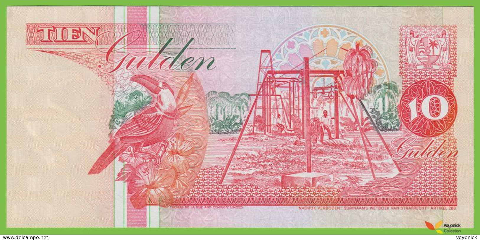 Voyo SURINAM 10 Gulden 1996 P137b B523c AH UNC K - Surinam
