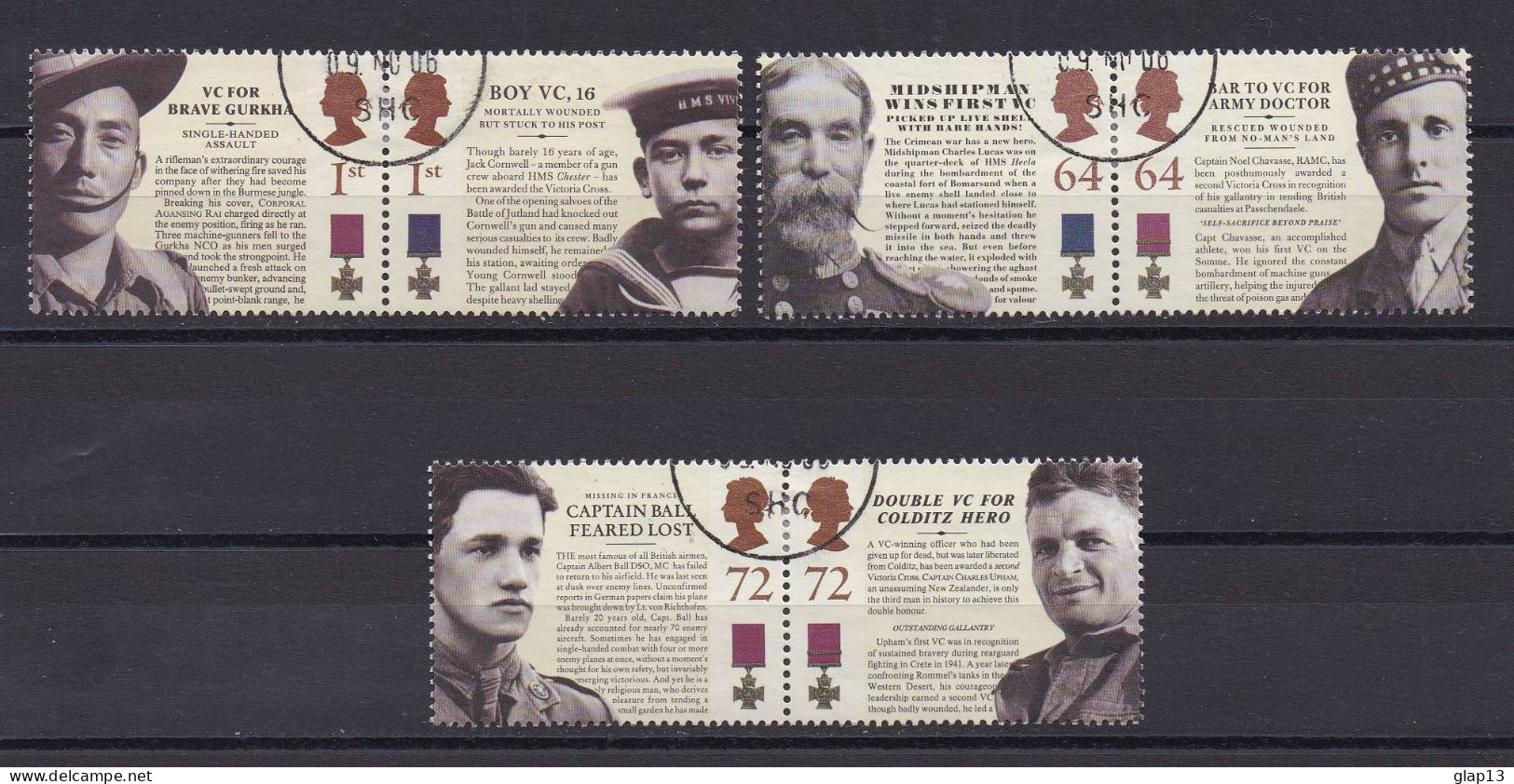 GRANDE-BRETAGNE 2006 TIMBRE N°2794/99 OBLITERE MEDAILLE MILITAIRE - Used Stamps