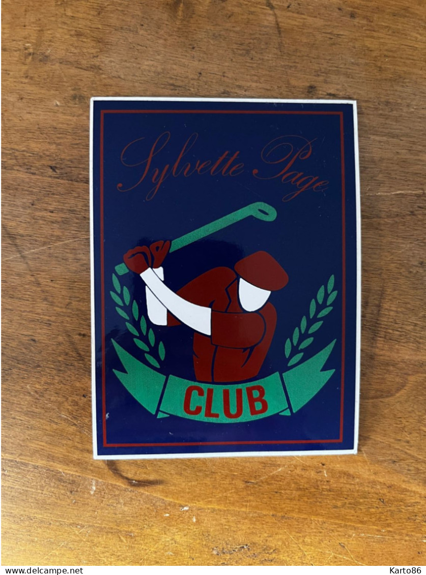 Golf , Sport * Sylvette Page Club * Link Links Golfeur Golfer * Autocollant Ancien - Golf