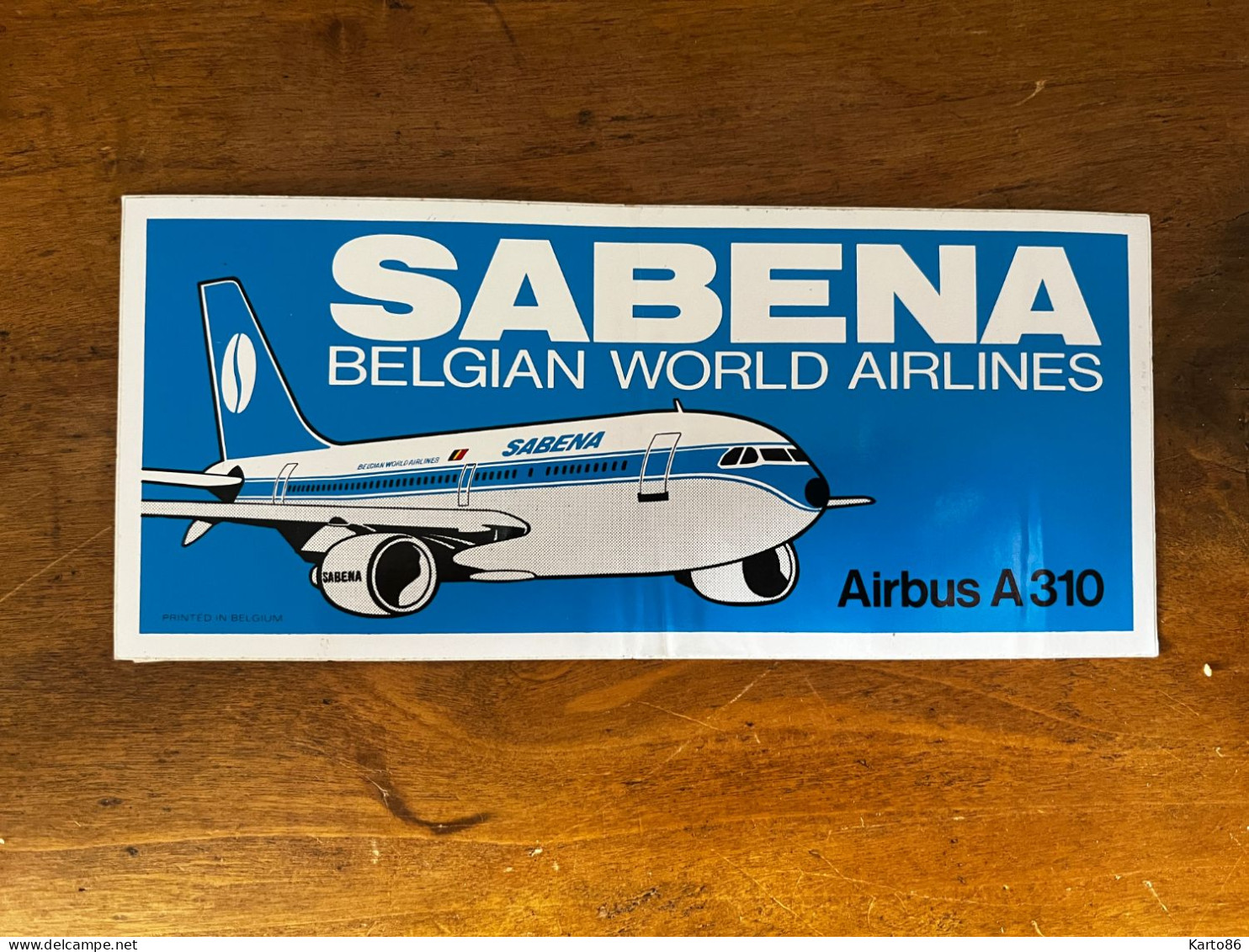 SABENA * Compagnie Aérienne Sabena * Belgian World Airlines * Avion Airbus A310 Aviation * Autocollant Ancien - 1946-....: Moderne