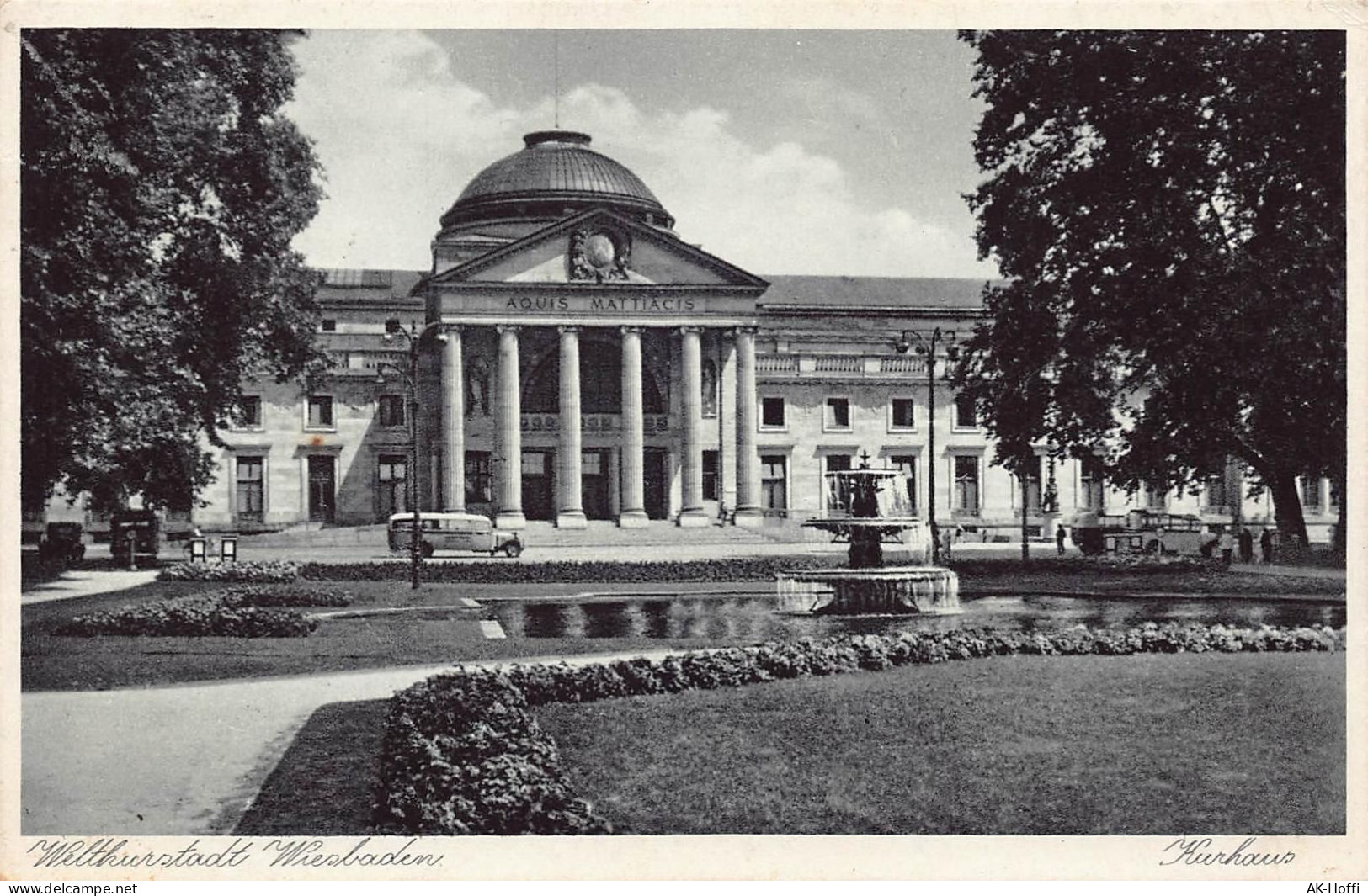 Wiesbaden - Kurhaus Mit Kaskaden Gelaufen 1935 - Wiesbaden