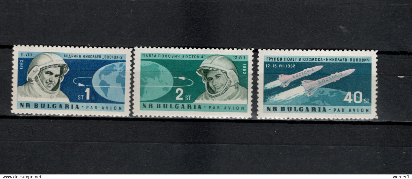 Bulgaria 1962 Space, Vostok 3 And 4, Set Of 3 MNH - Europe