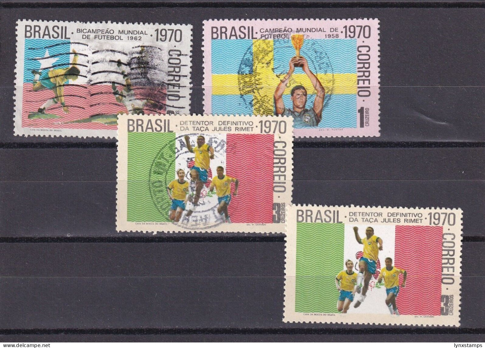 SA06 Brazil 1970 Brazil's Third Victory In The Football World Cup Used Stamps - Usati