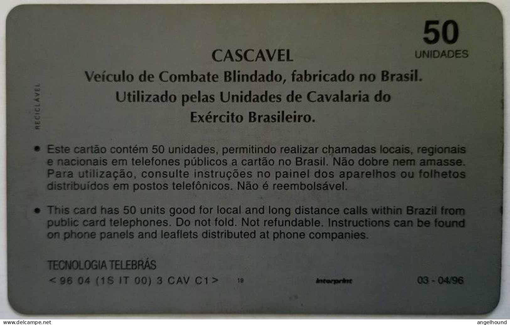 Brazil 50 Units - Cascavel , Veiculo De Combate Blindado - Brazilië