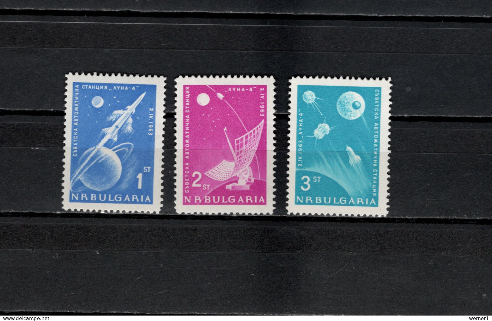 Bulgaria 1963 Space, Lunar Probes Set Of 3 MNH - Europa