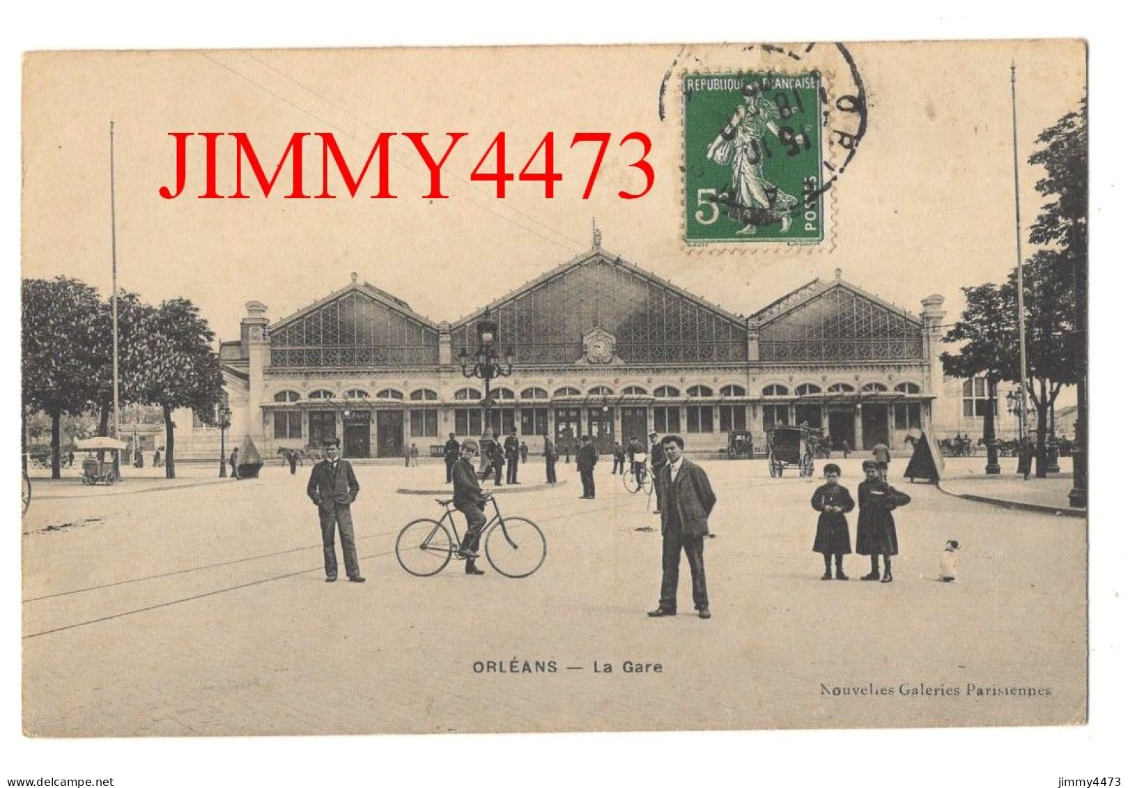 CPA - ORLEANS En 1909 - La Gare ( Place Bien Animée ) Edit. Nouvelles Galeries Parisiennes - Orleans