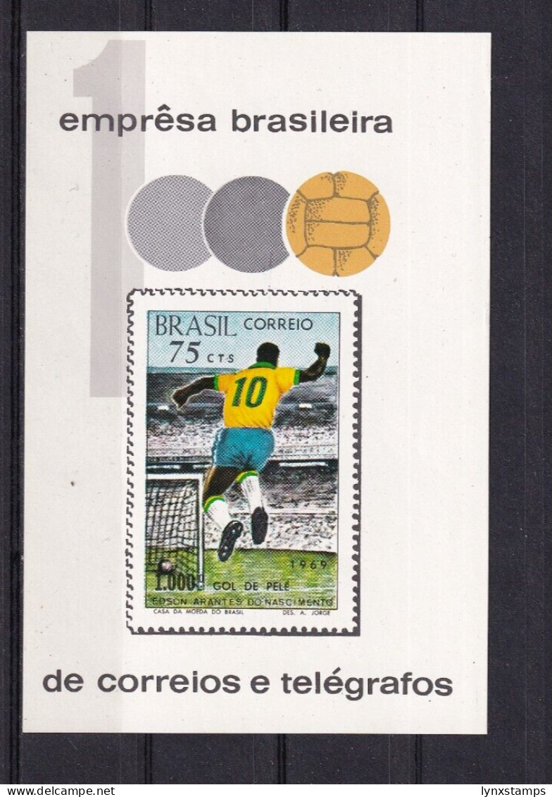 SA06 Brazil 1970 Footballer Pele's 1,000th Goal Minisheet Imperf MNG - Ongebruikt