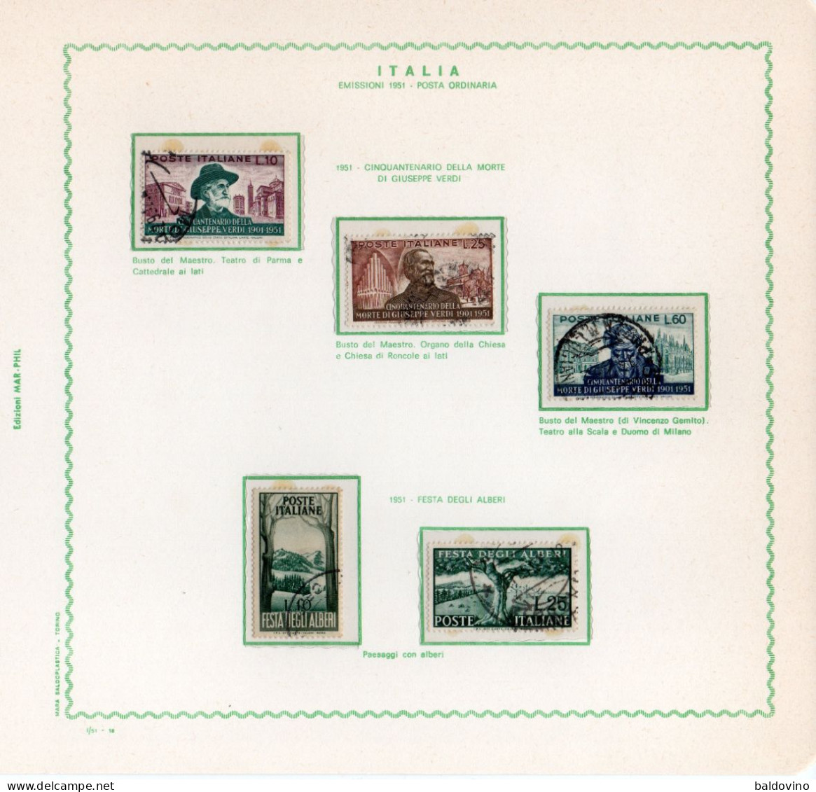 Italia 1951 Annata Completa 29 Valori Usati (vedi Descrizione) - Vollständige Jahrgänge