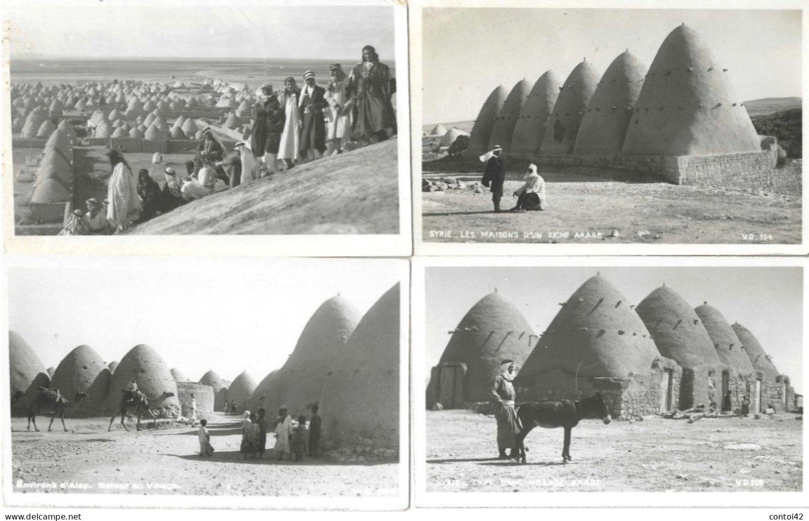 ALEP CARTE-PHOTO MAISONS VILLAGE ARABE LOT DE QUATRE CARTES POSTALES SYRIE - Siria