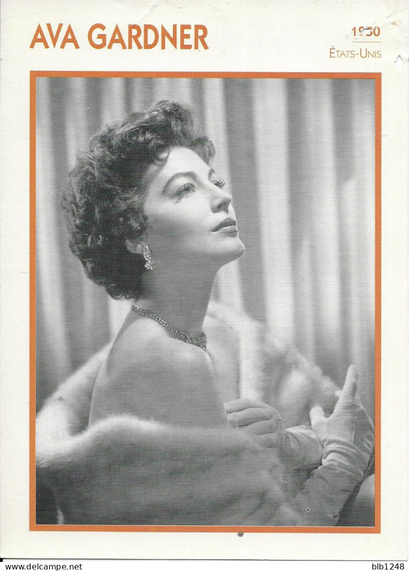 AUTRES COLLECTIONS CINEMA FILMOGRAPHIE PHOTO FICHE AVA GARDNER ETATS-UNIS 1950 - Foto's