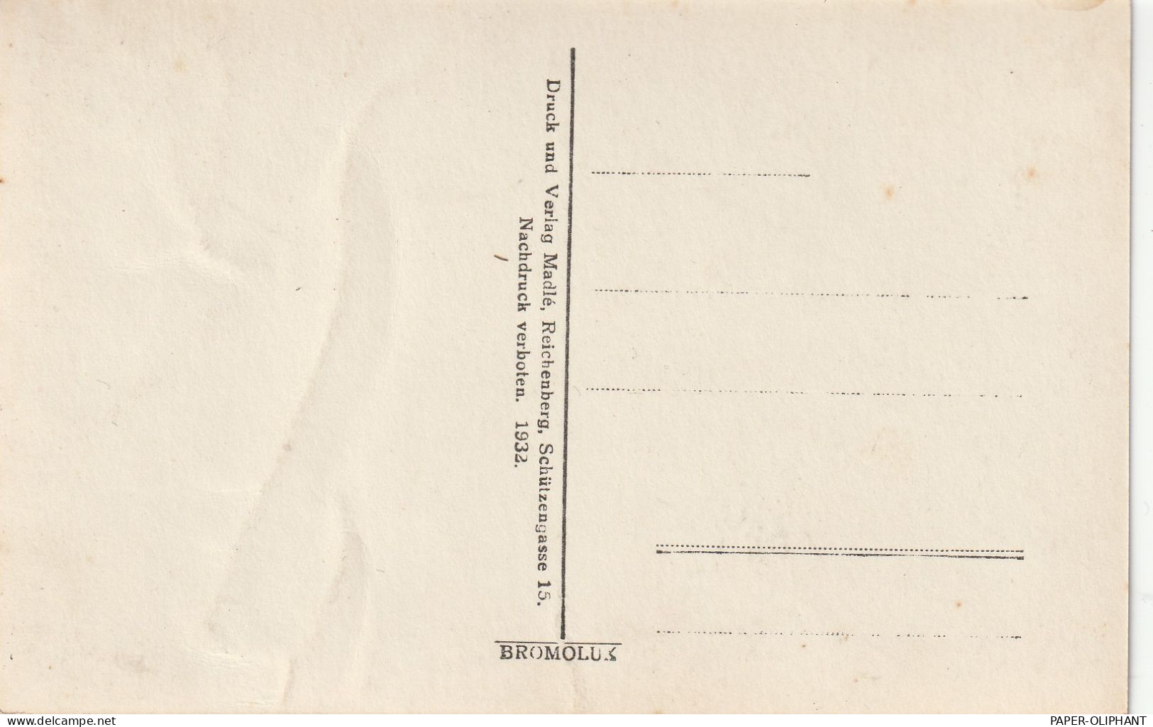 BÖHMEN & MÄHREN - REICHENBERG / LIBEREC, Jested, 1930, Verlag Madle, Druckstelle - Böhmen Und Mähren