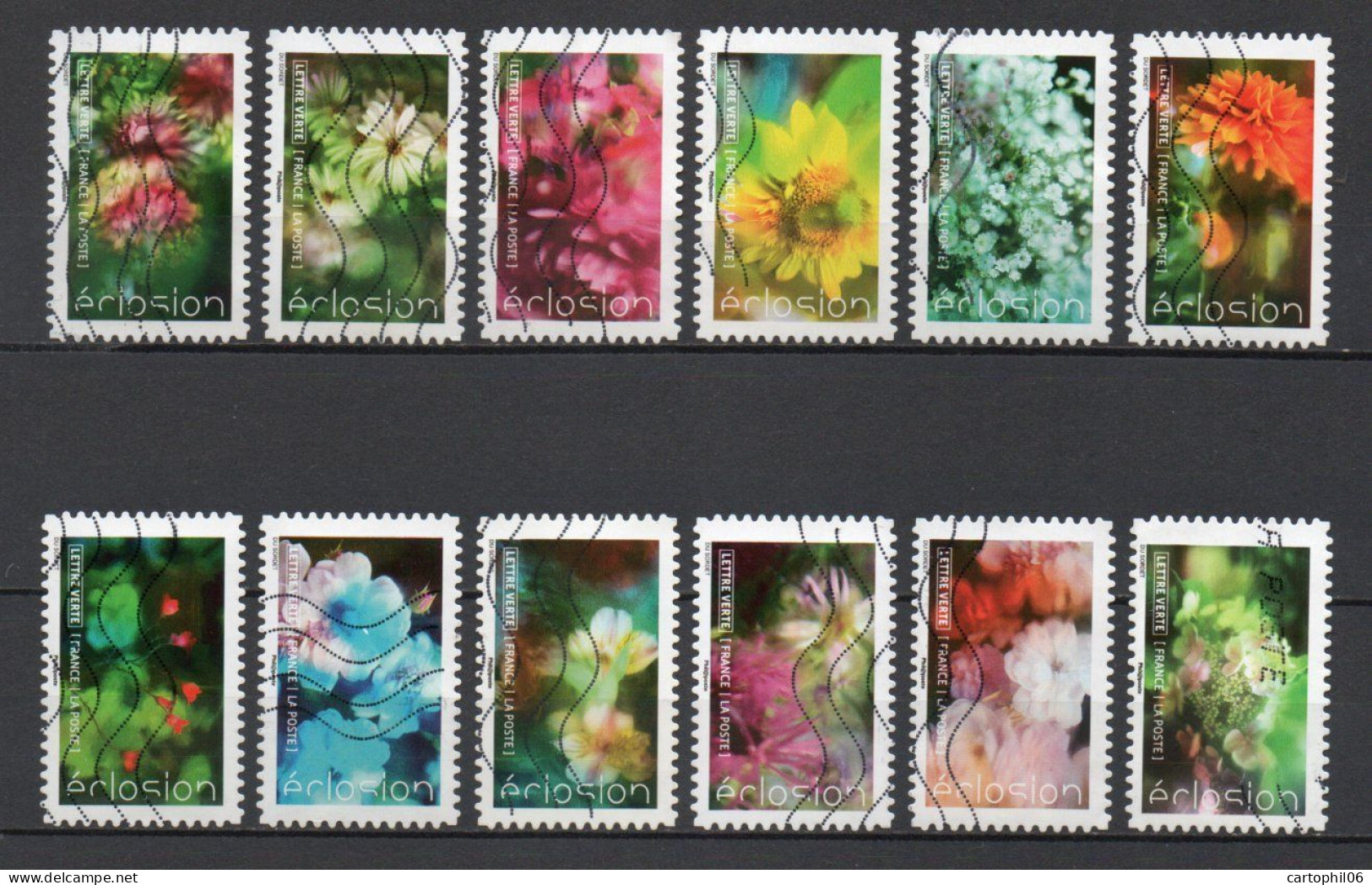 - FRANCE Adhésifs N° 1707/18 Oblitérés - Série Complète FLORE / ECLOSION 2019 (12 Timbres) - - Usados