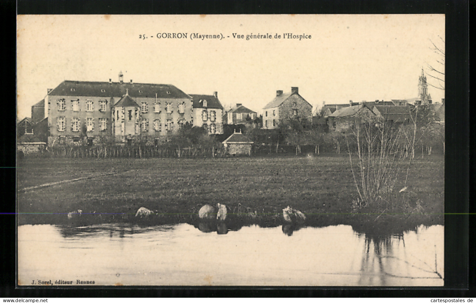 CPA Gorron, Vue Générale De L`Hospice  - Gorron