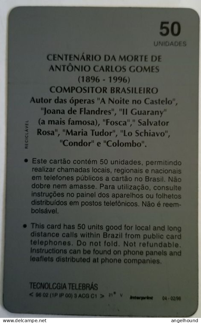 Brazil 50 Units - Cenrenario DaMorte De Antonio Carlos Gomes - Brazilië