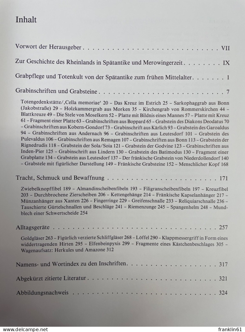 Spätantike Und Frühes Mittelalter : Ausgewählte Denkmäler Im Rheinischen Landesmuseum Bonn ; [erscheint An - Archeologie