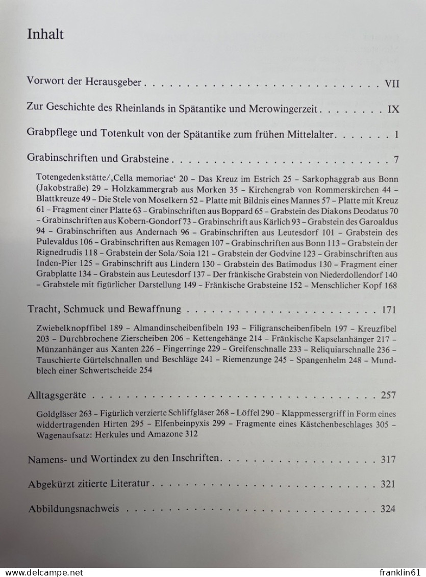 Spätantike Und Frühes Mittelalter : Ausgewählte Denkmäler Im Rheinischen Landesmuseum Bonn ; [erscheint An - Archeologia