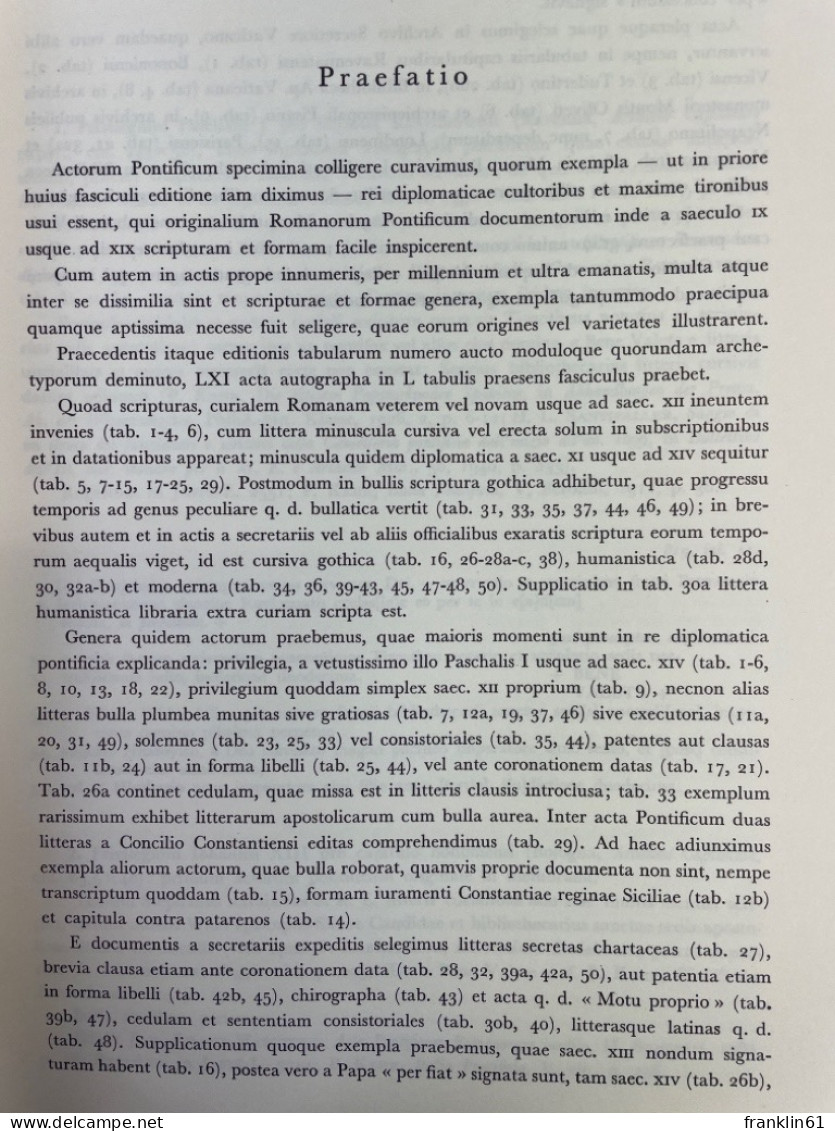 Acta Pontificum. Exempla Scriptuarrum Fasciculus III: - Other & Unclassified