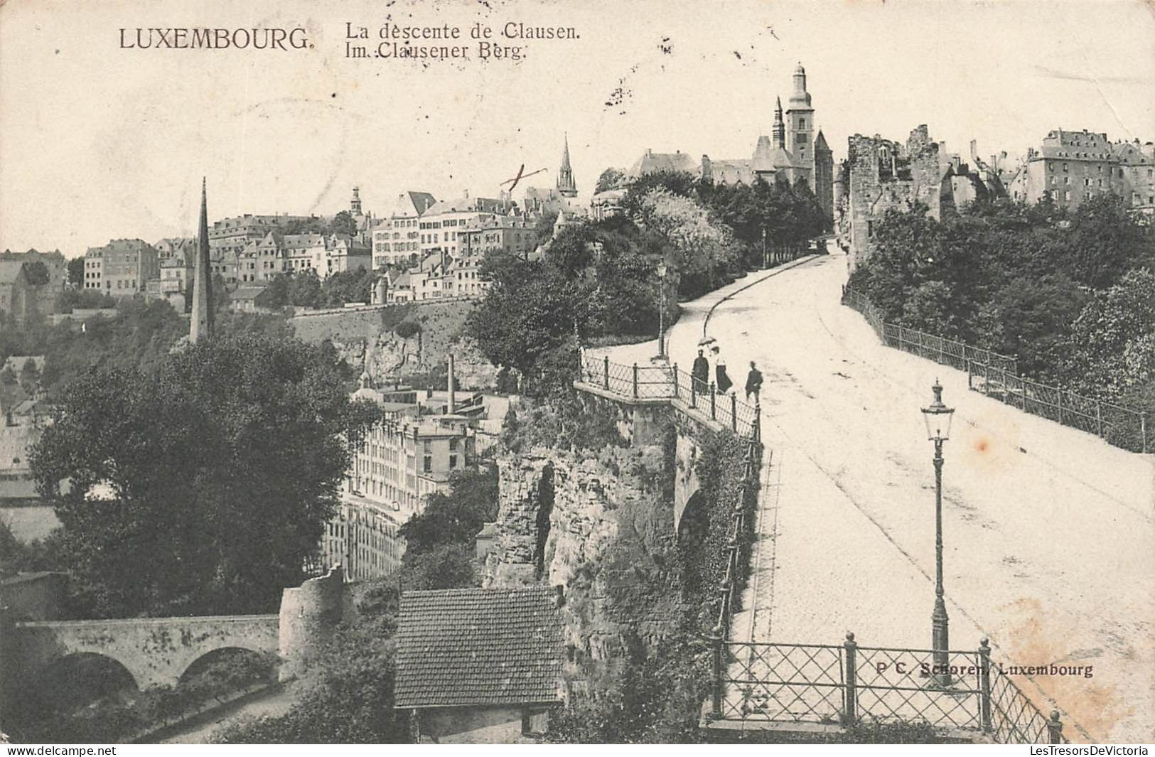 LUXEMBOURG - La Descente De Clausen - Carte Postale Ancienne - Luxemburg - Town