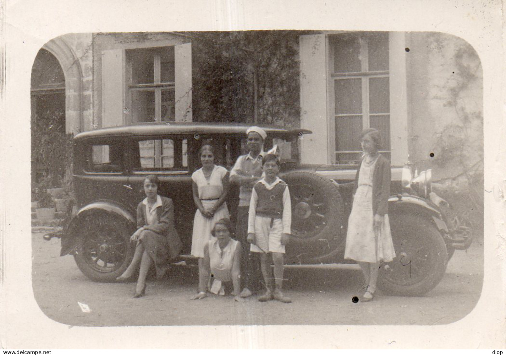 Photographie Photo Vintage Snapshot Voiture Automobile Car Groupe Legless Amput&eacute; - Automobile